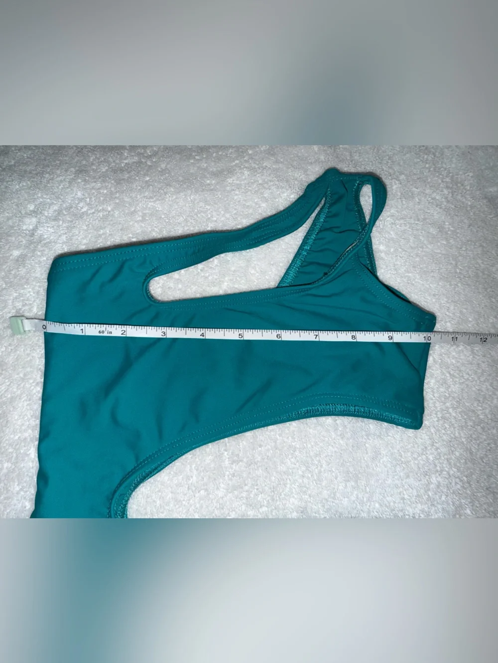 Kandi Kouture Teal One-Shoulder Cutout Kids Leotard Size Child Medium (5/6)